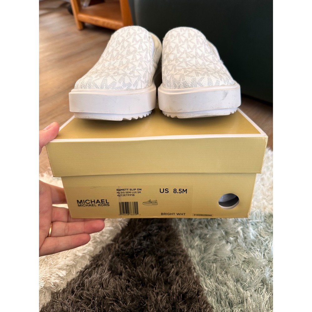 MICHAEL KORS Women's MK Logo Slip On Sneakers Bright White Size 8.5 - Picture 8 of 8